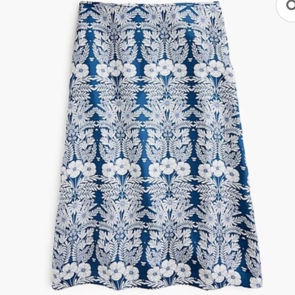 Abigail Borg J. CREW‎ Silk Blue Floral Slip Top AND Skirt Women's Size 6 SET - Picture 3 of 10